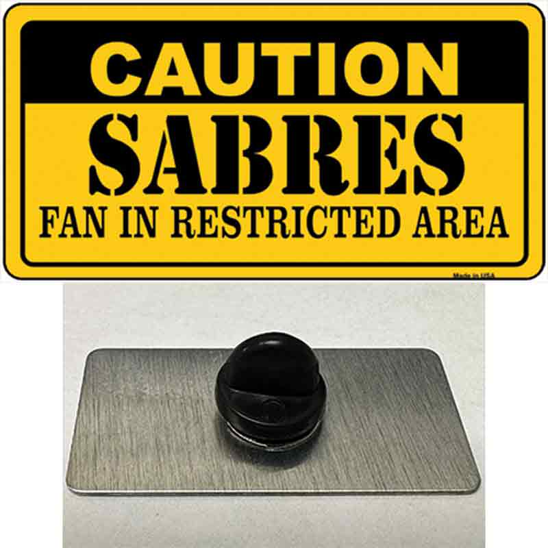 PIN-LP-2655 1.5 x 0.75 in. Caution Sabres Novelty Rectangle Metal Hat Pin