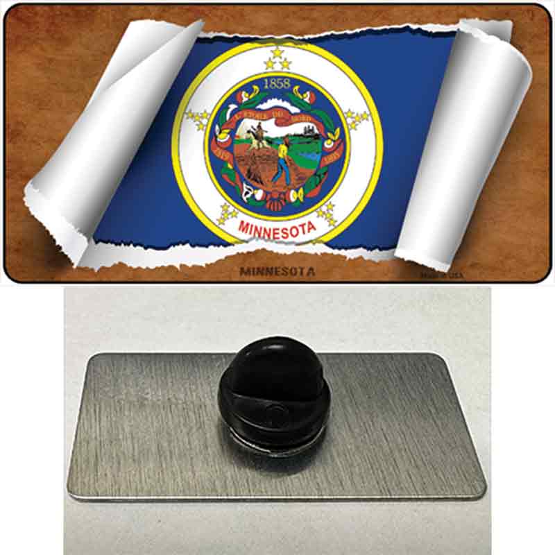 PIN-LP-9029 1.5 x 0.75 in. Minnesota Flag Scroll Novelty Rectangle Metal Hat Pin