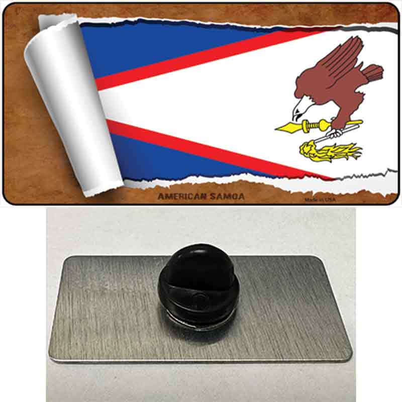 PIN-LP-9060 1.5 x 0.75 in. American Samoa Flag Scroll Novelty Rectangle Metal Hat Pin