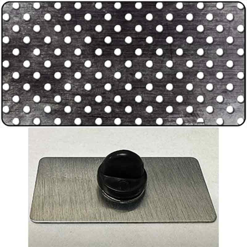 PIN-LP-7377 1.5 x 0.75 in. Black & White Small Dots Oil Rubbed Novelty Rectangle Metal Hat Pin