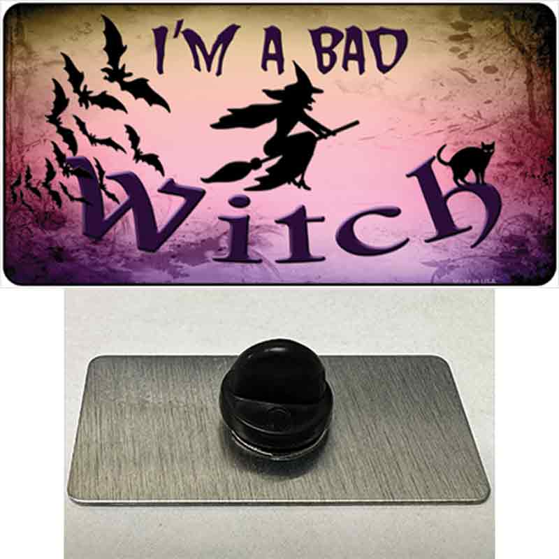 PIN-LP-8012 1.5 x 0.75 in. Im A Bad Witch Novelty Rectangle Metal Hat Pin