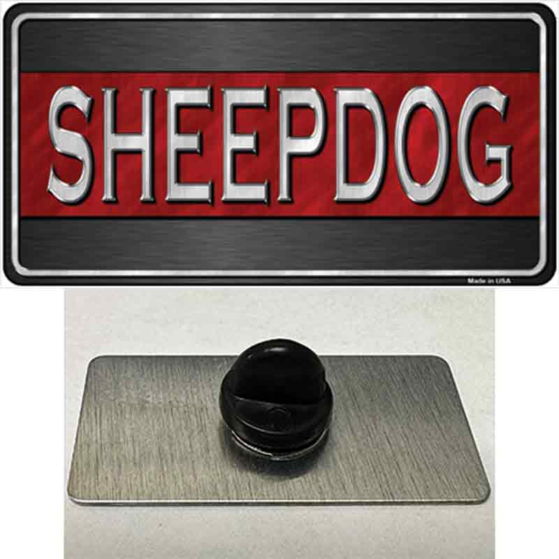 PIN-LP-8018 1.5 x 0.75 in. Sheepdog Thin Red Line Novelty Rectangle Metal Hat Pin