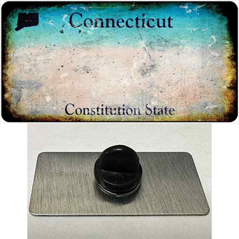 PIN-LP-8123 1.5 x 0.75 in. Connecticut Rusty Blank Novelty Rectangle Metal Hat Pin