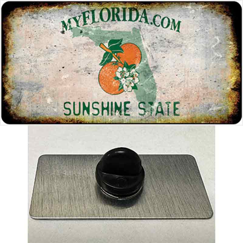 PIN-LP-8126 1.5 x 0.75 in. Florida Rusty Blank Novelty Rectangle Metal Hat Pin
