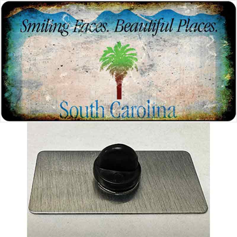 PIN-LP-8157 1.5 x 0.75 in. South Carolina Blue Rusty Blank Novelty Rectangle Metal Hat Pin