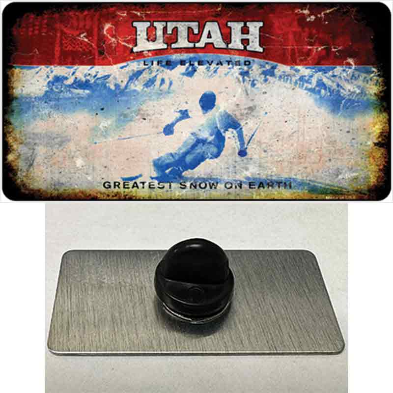 PIN-LP-8161 1.5 x 0.75 in. Utah Rusty Blank Novelty Rectangle Metal Hat Pin