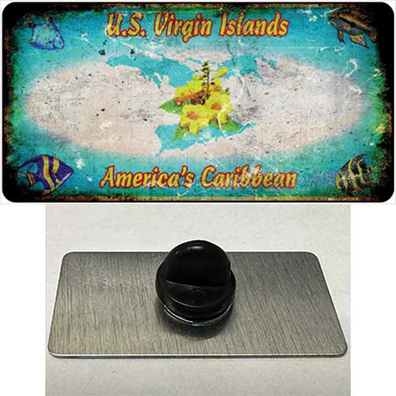 PIN-LP-8174 1.5 x 0.75 in. Virgin Island Rusty Blank Novelty Rectangle Metal Hat Pin