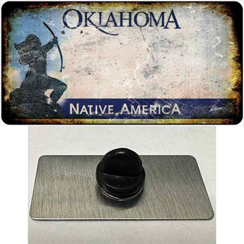 PIN-LP-8205 1.5 x 0.75 in. Oklahoma Arrow Rusty Blank Novelty Rectangle Metal Hat Pin