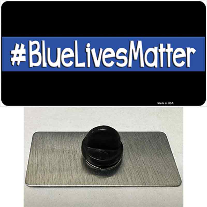 PIN-LP-8249 1.5 x 0.75 in. Blue Lives Matter Black Novelty Rectangle Metal Hat Pin