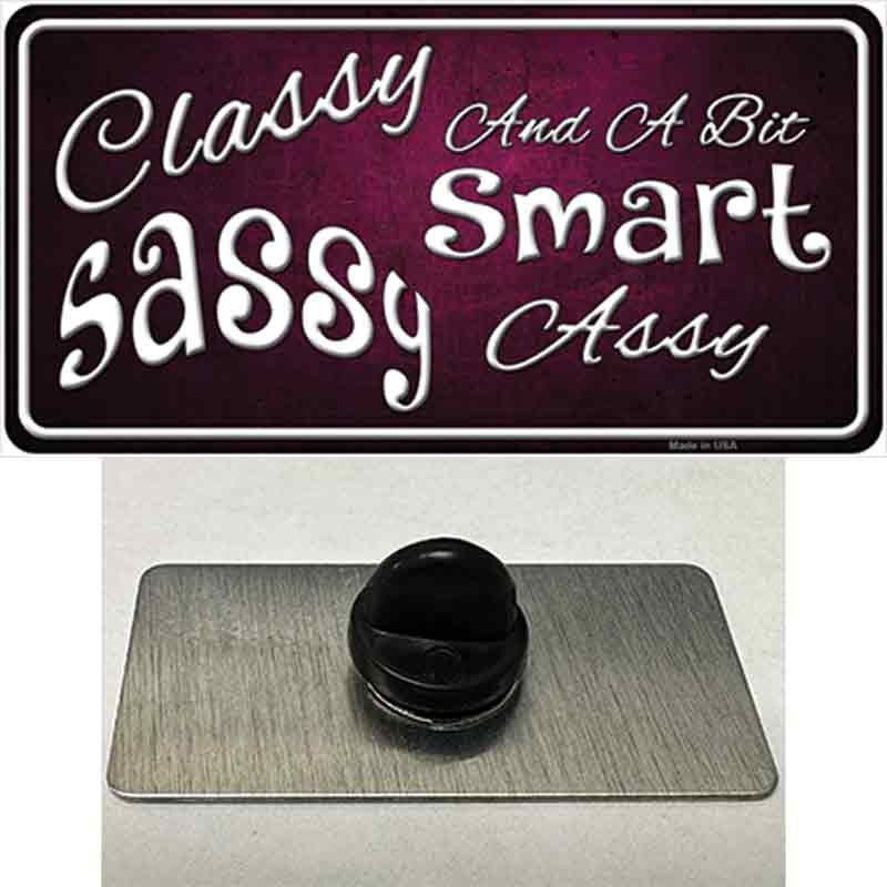PIN-LP-8383 1.5 x 0.75 in. Classy Sassy Novelty Rectangle Metal Hat Pin