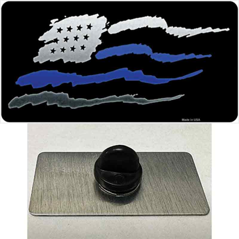 PIN-LP-8532 1.5 x 0.75 in. Thin Blue Line Flag Novelty Rectangle Metal Hat Pin