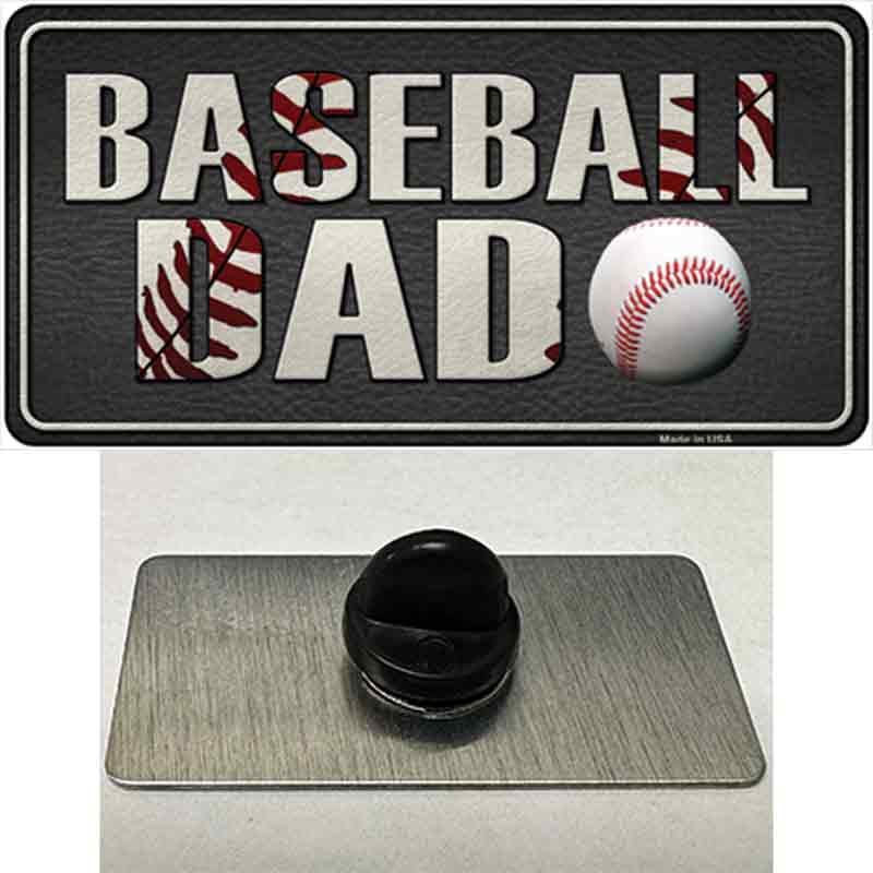 PIN-LP-8565 1.5 x 0.75 in. Baseball Dad Novelty Rectangle Metal Hat Pin
