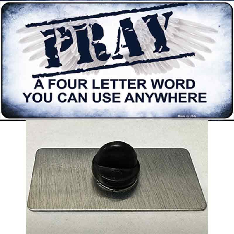 PIN-LP-8648 1.5 x 0.75 in. Pray Novelty Rectangle Metal Hat Pin