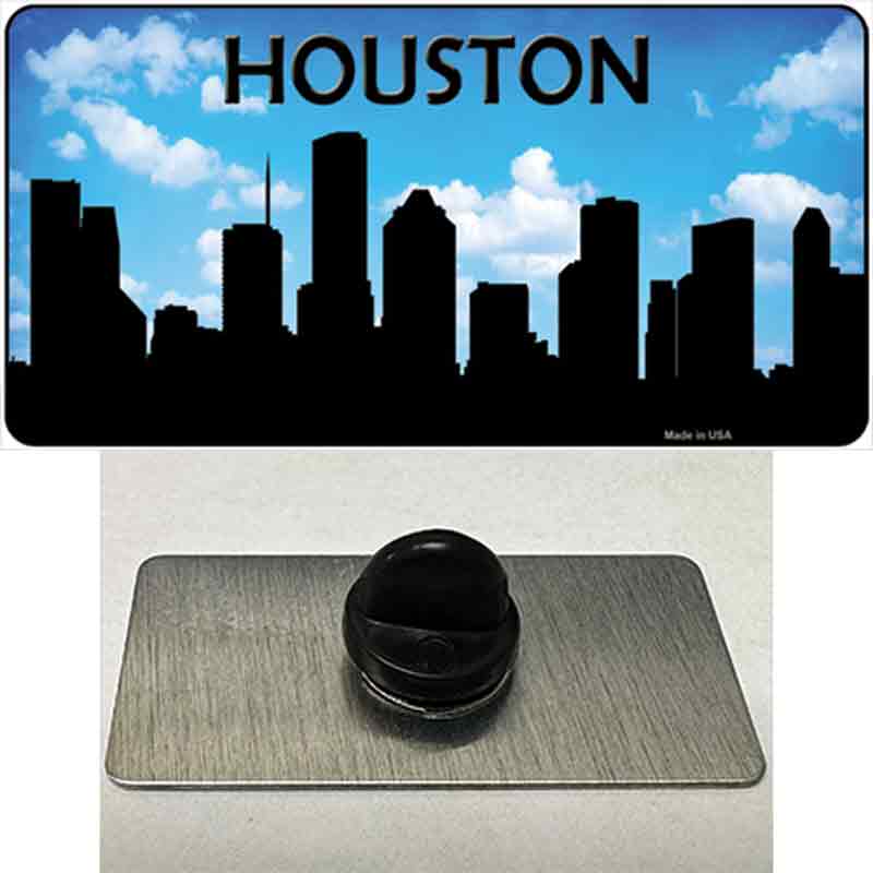 PIN-LP-8708 1.5 x 0.75 in. Houston Silhouette Novelty Rectangle Metal Hat Pin
