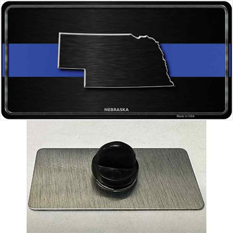 PIN-LP-8909 1.5 x 0.75 in. Nebraska Thin Blue Line Novelty Rectangle Metal Hat Pin