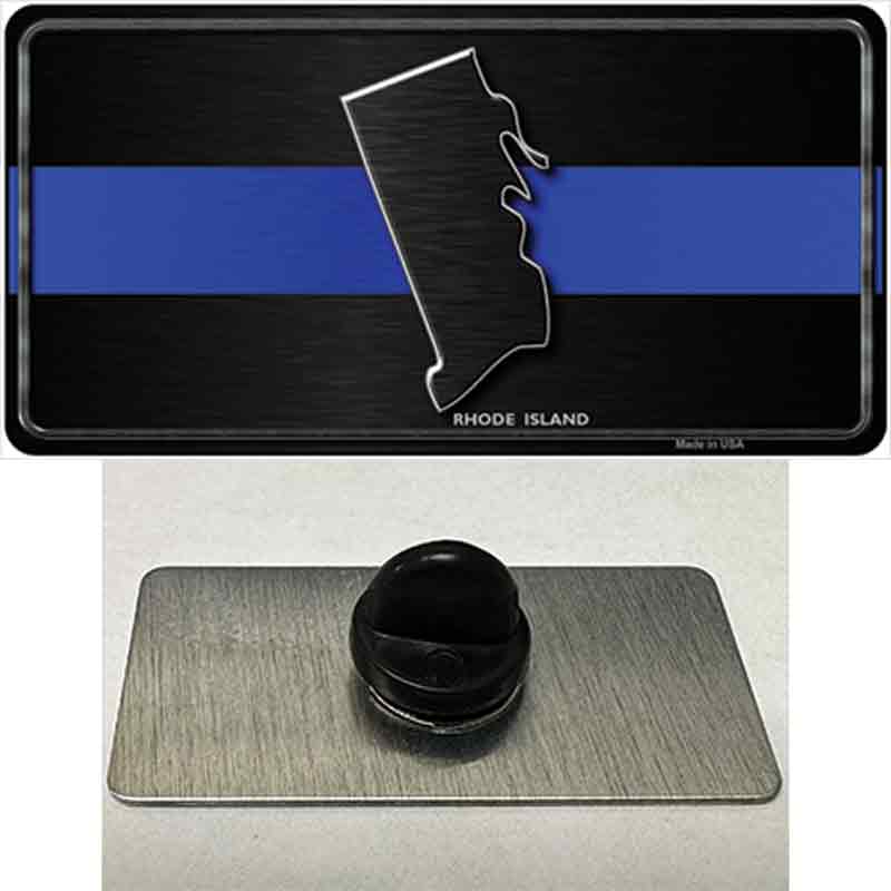 PIN-LP-8921 1.5 x 0.75 in. Rhode Island Thin Blue Line Novelty Rectangle Metal Hat Pin
