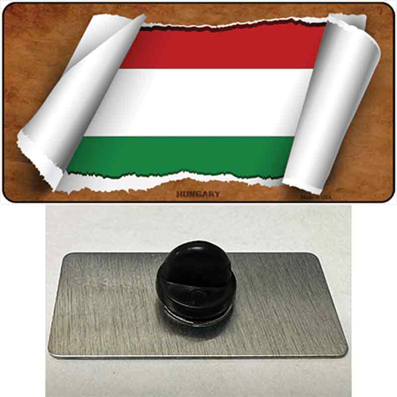 PIN-LP-9192 1.5 x 0.75 in. Hungary Flag Scroll Novelty Rectangle Metal Hat Pin