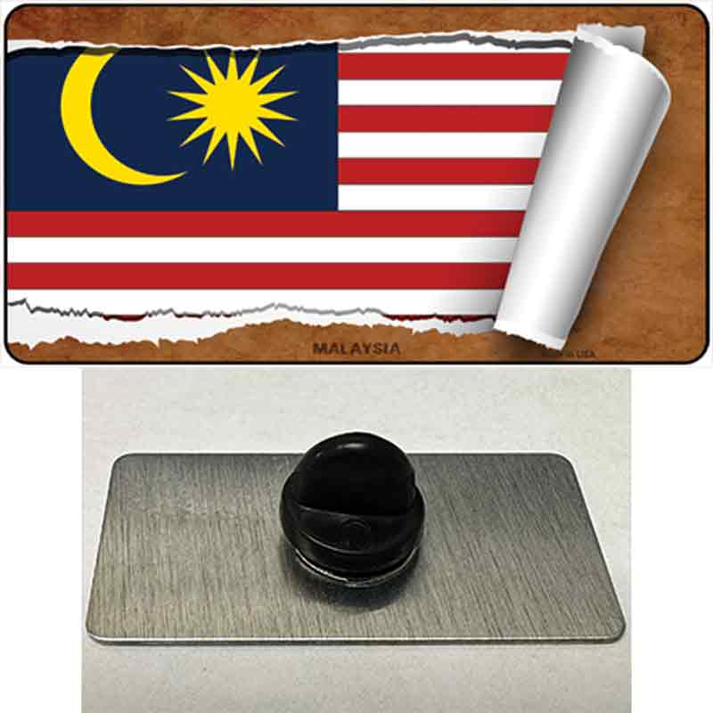 PIN-LP-9230 1.5 x 0.75 in. Malaysia Flag Scroll Novelty Rectangle Metal Hat Pin