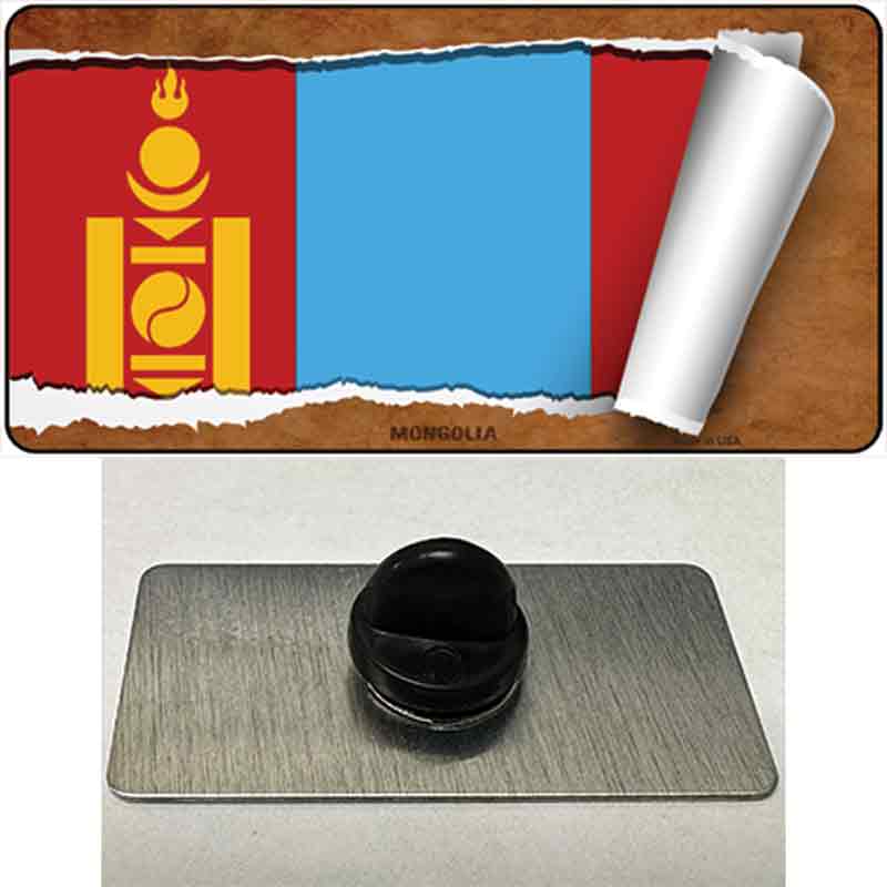PIN-LP-9238 1.5 x 0.75 in. Mongolia Flag Scroll Novelty Rectangle Metal Hat Pin