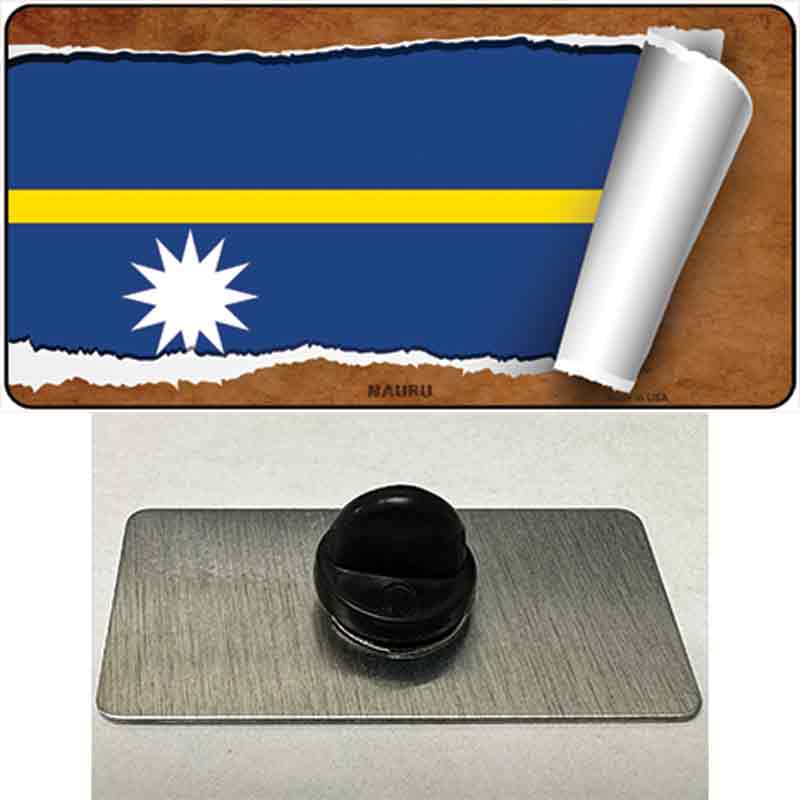 PIN-LP-9246 1.5 x 0.75 in. Naury Flag Scroll Novelty Rectangle Metal Hat Pin