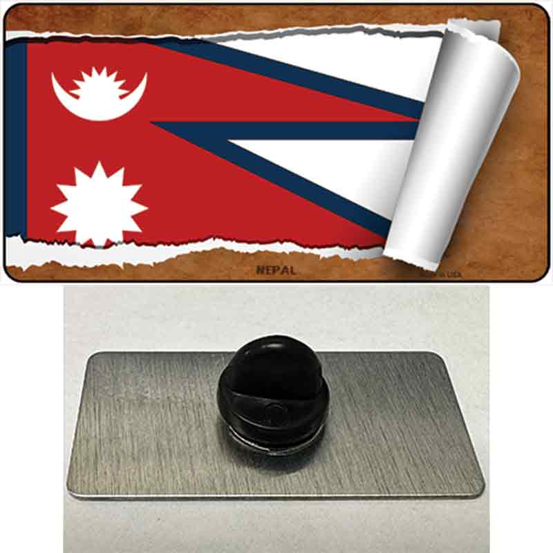 PIN-LP-9247 1.5 x 0.75 in. Nepal Flag Scroll Novelty Rectangle Metal Hat Pin