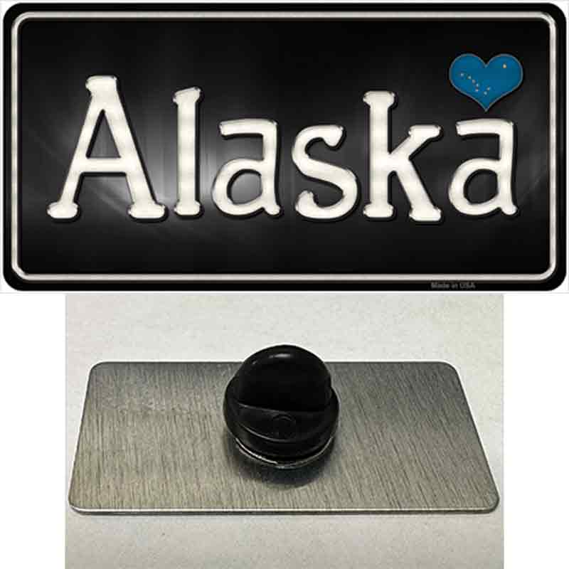 PIN-LP-9440 1.5 x 0.75 in. Alaska Flag Script Novelty Rectangle Metal Hat Pin