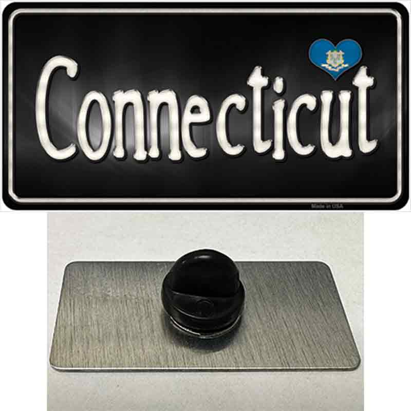 PIN-LP-9445 1.5 x 0.75 in. Connecticut Flag Script Novelty Rectangle Metal Hat Pin