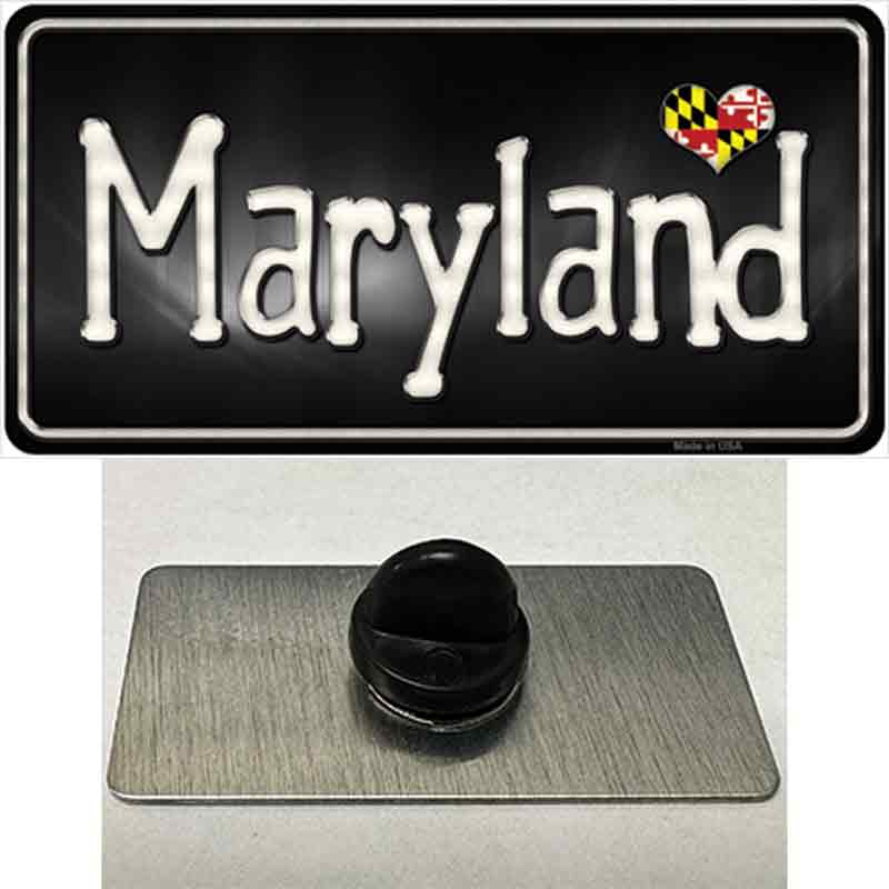 PIN-LP-9458 1.5 x 0.75 in. Maryland Flag Script Novelty Rectangle Metal Hat Pin