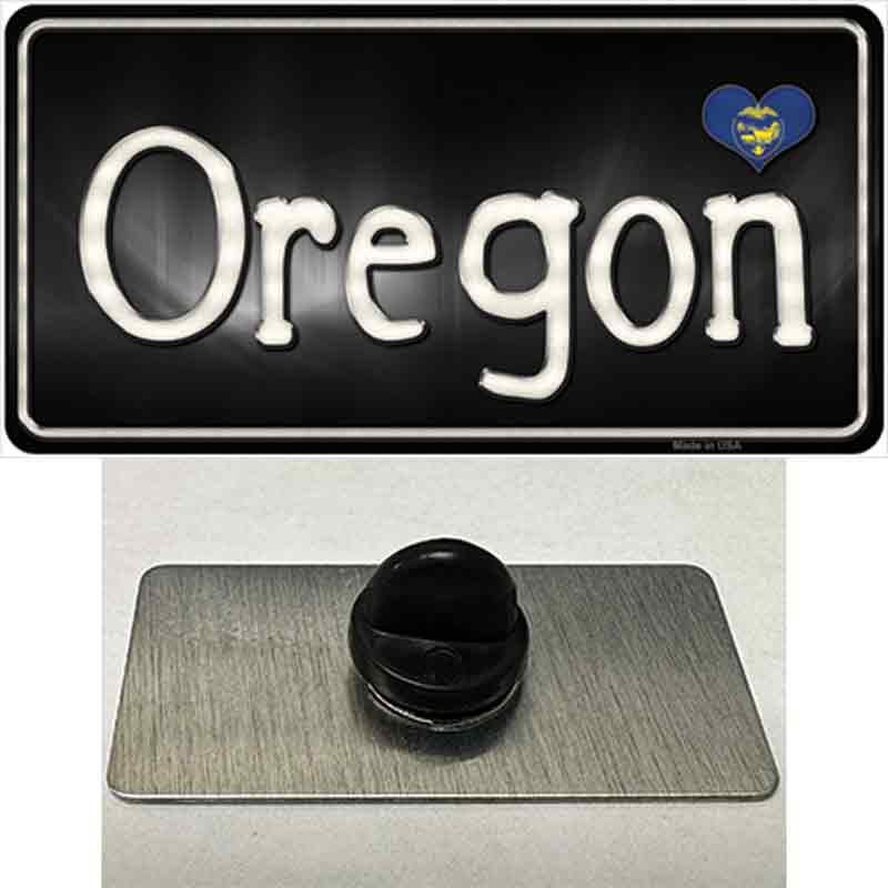 PIN-LP-9475 1.5 x 0.75 in. Oregon Flag Script Novelty Rectangle Metal Hat Pin