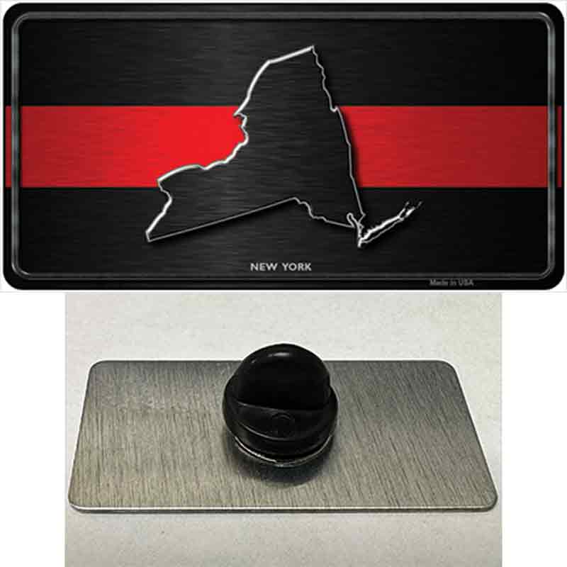 PIN-LP-9721 1.5 x 0.75 in.   York Thin Red Line Novelty Rectangle Metal Hat Pin