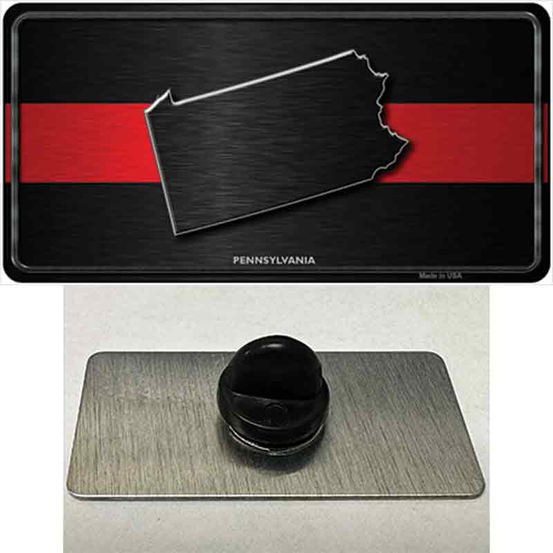 PIN-LP-9727 1.5 x 0.75 in. Pennsylvania Thin Red Line Novelty Rectangle Metal Hat Pin