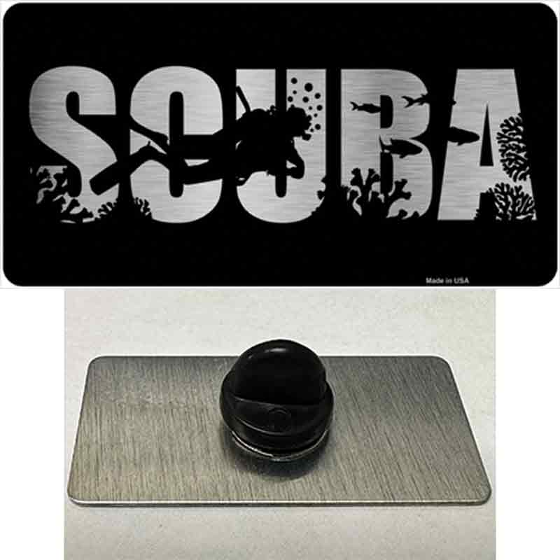 PIN-LPC-1144 1.5 x 0.75 in. Scuba Brushed Chrome Novelty Rectangle Metal Hat Pin