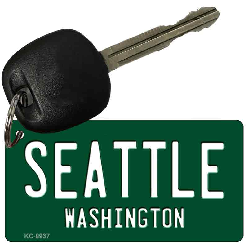 KC-8937 3 x 1.5 in. Seattle Vintage Washington State Rectangle License Plate Key Chain