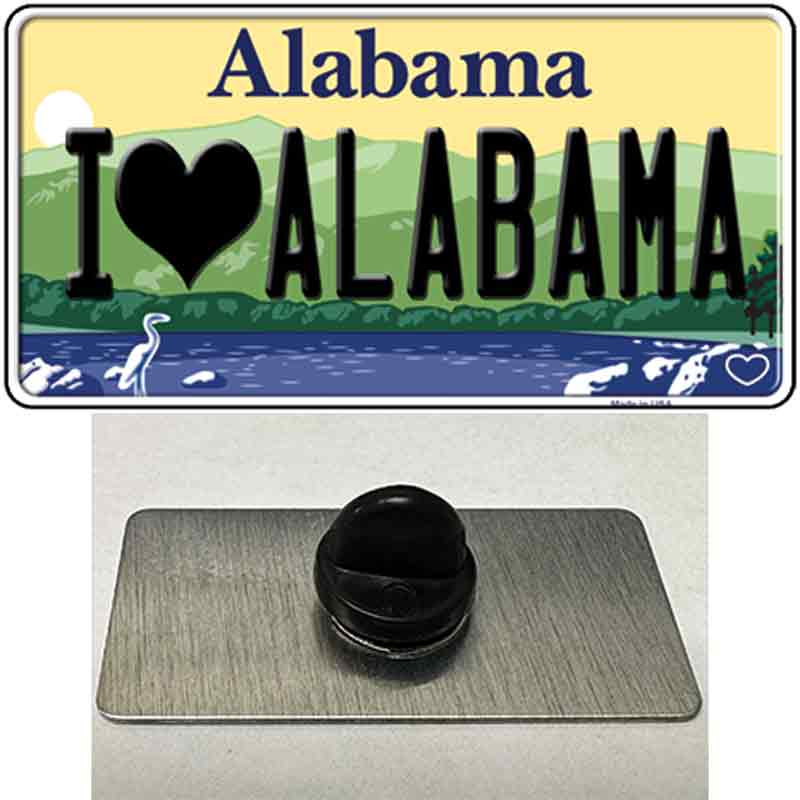 PIN-LP-10013 1.5 x 0.75 in. I Love Alabama Novelty Rectangle Metal Hat Pin