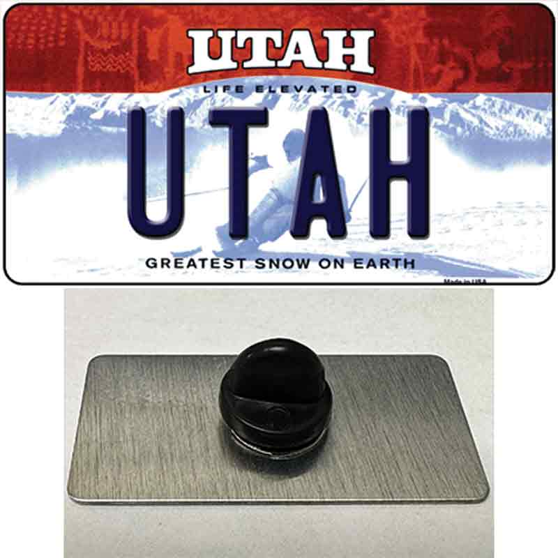 PIN-LP-10185 1.5 x 0.75 in. Utah Life Elevated Novelty Rectangle Metal Hat Pin