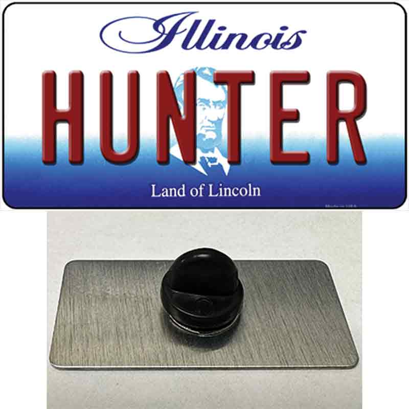 PIN-LP-10306 1.5 x 0.75 in. Hunter Illinois Novelty Rectangle Metal Hat Pin