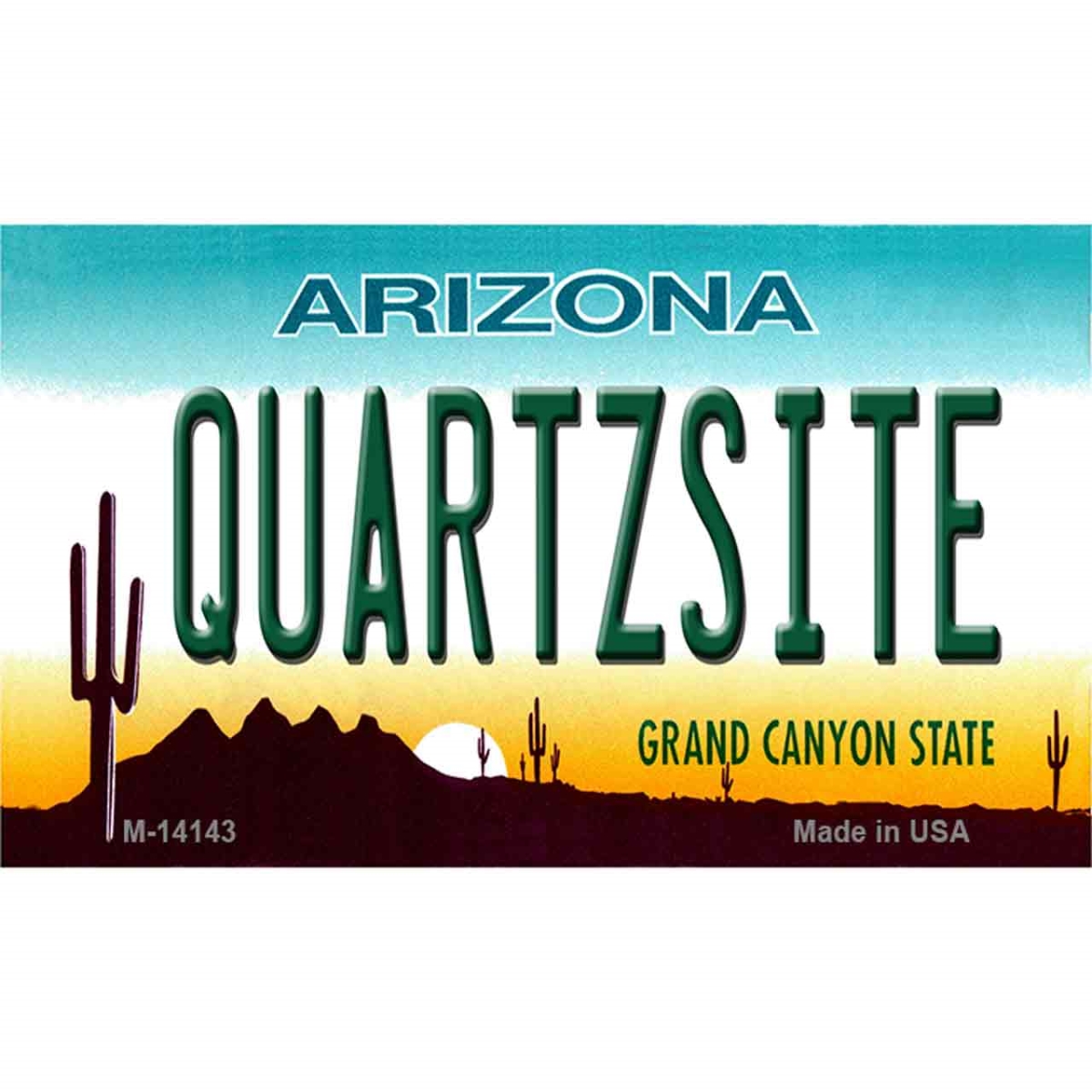 M-14143 3.5 x 2 in. Quartzsite Arizona State Background Novelty Rectangle Metal Magnet