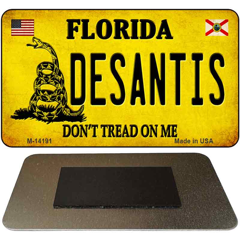 M-14191 3.5 x 2 in. Desantis Florida Dont Tread on Me Novelty Rectangle Metal Magnet