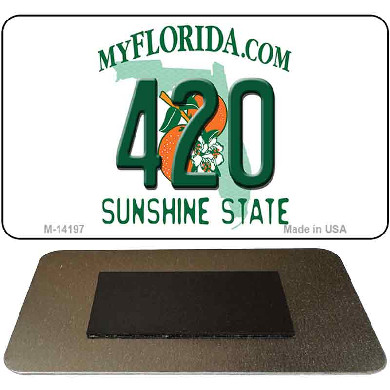 M-14197 3.5 x 2 in. 420 Florida Novelty Rectangle Metal Magnet