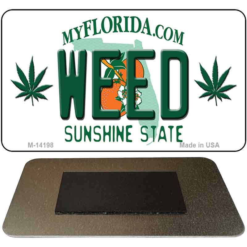 M-14198 3.5 x 2 in. Weed Florida Novelty Rectangle Metal Magnet