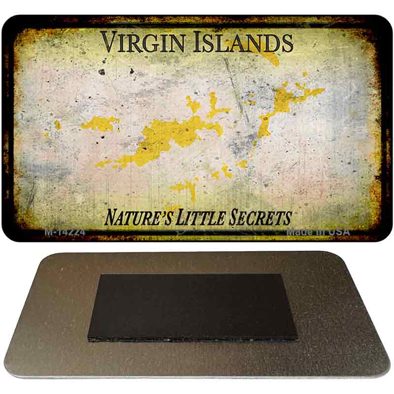 M-14224 3.5 x 2 in. Virgin Islands Rusty Blank Novelty Rectangle Metal Magnet