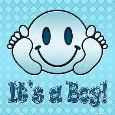 SQ-281 Its A Boy Novelty Metal Square Sign - 17 x 5 in.