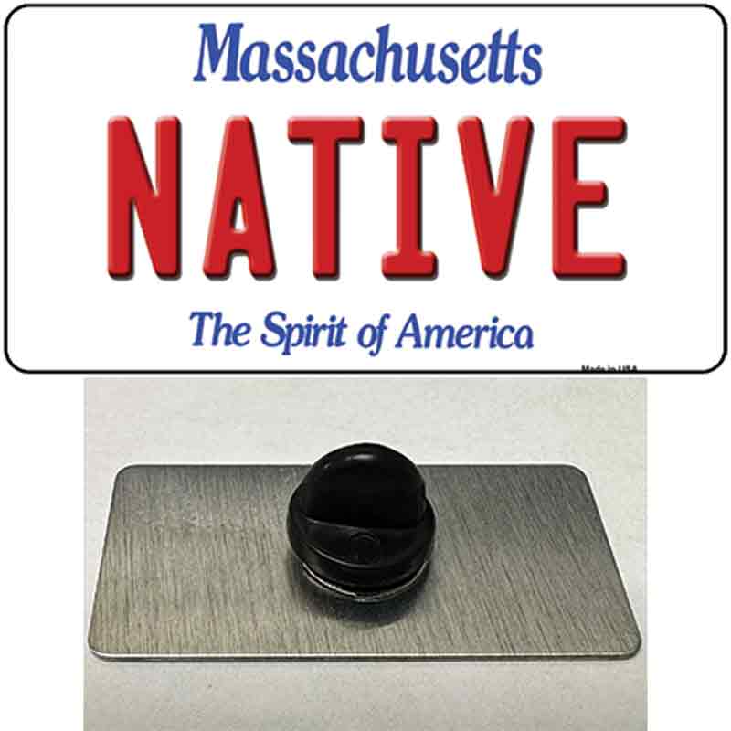 PIN-LP-11010 1.5 x 0.75 in. Native Massachusetts Novelty Rectangle Metal Hat Pin