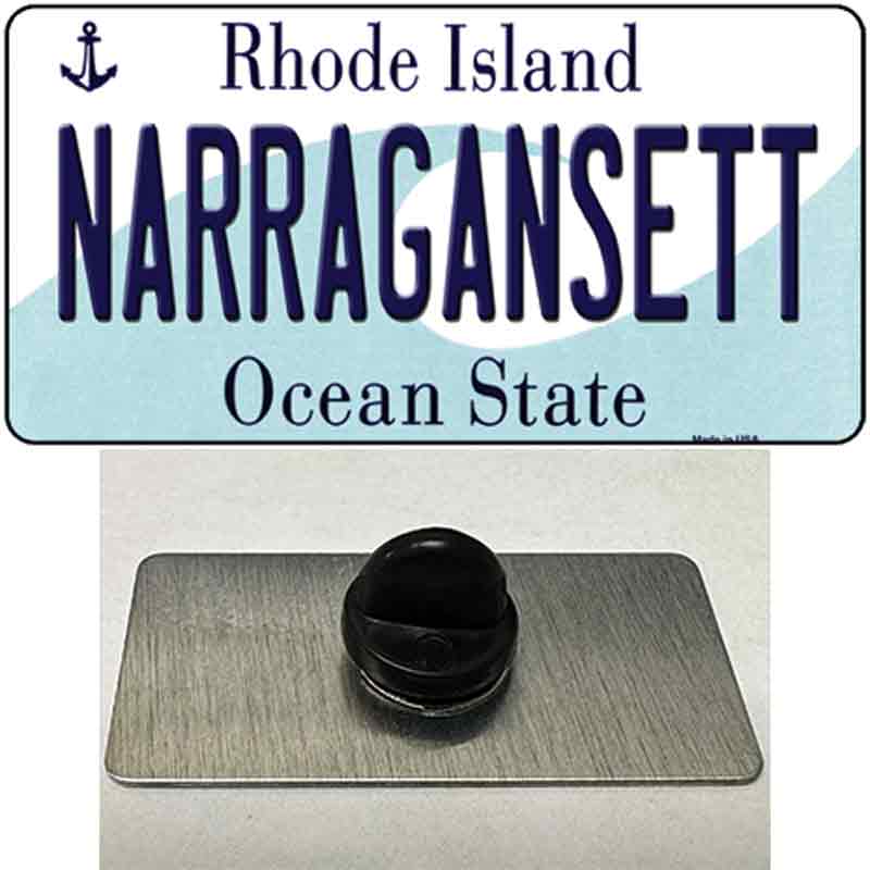 PIN-LP-11187 1.5 x 0.75 in. Narragansett Rhode Island State Novelty Rectangle Metal Hat Pin