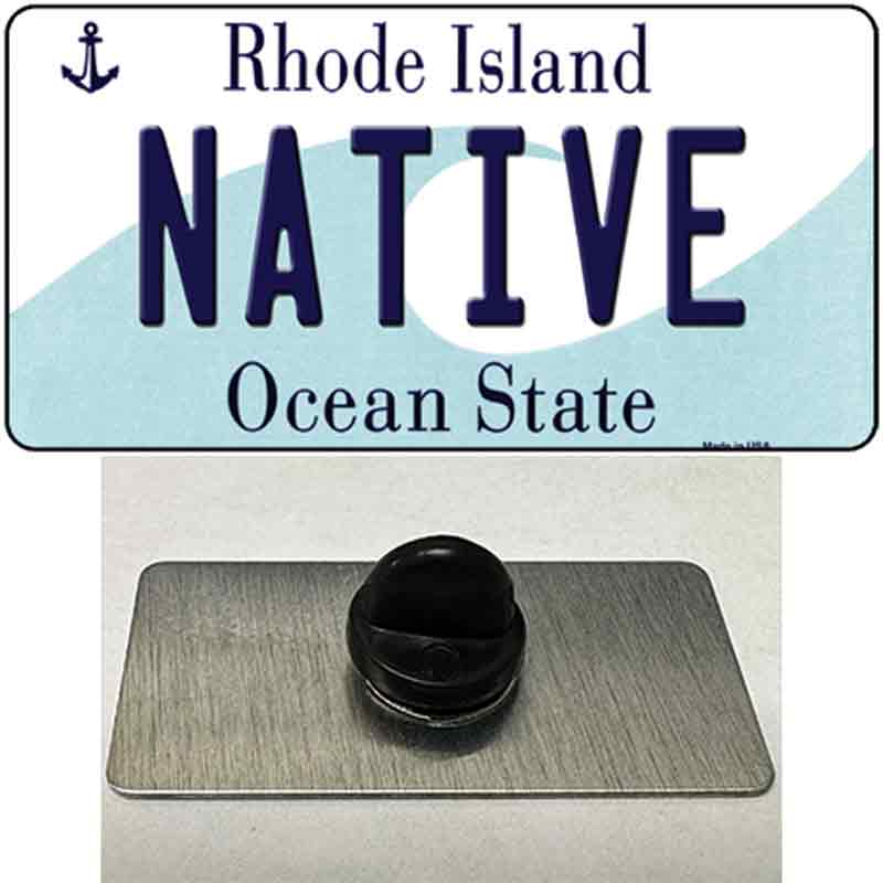 PIN-LP-11214 1.5 x 0.75 in. Native Rhode Island State Novelty Rectangle Metal Hat Pin