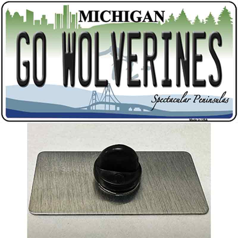 PIN-LP-12833 1.5 x 0.75 in. Go Wolverines Novelty Rectangle Metal Hat Pin