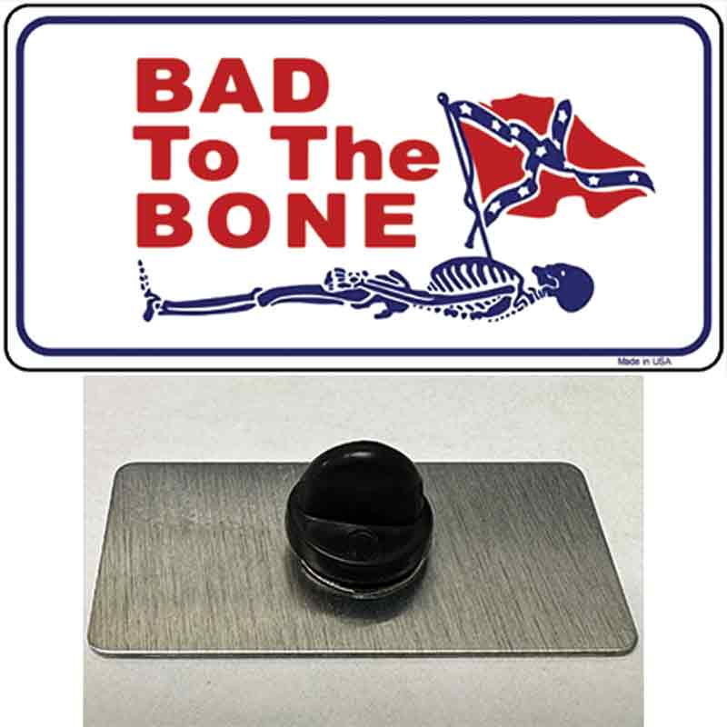 PIN-LP-1127 1.5 x 0.75 in. Bad To The Bone Novelty Rectangle Metal Hat Pin -  Smart Blonde