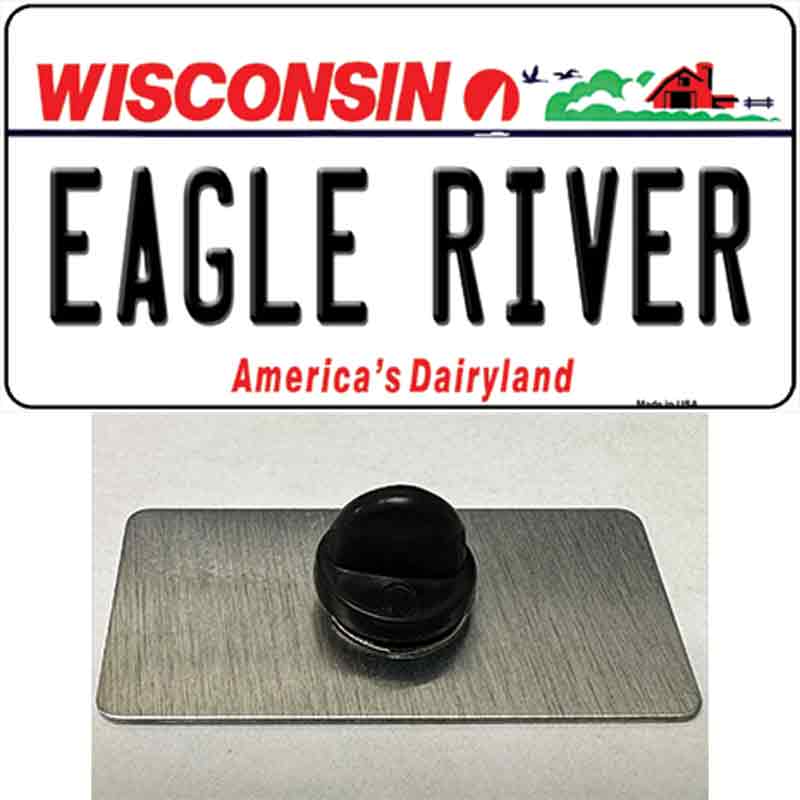 PIN-LP-11412 1.5 x 0.75 in. Eagle River Wisconsin Novelty Rectangle Metal Hat Pin