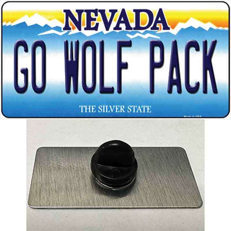 PIN-LP-12877 1.5 x 0.75 in. Go Wolf Pack Novelty Rectangle Metal Hat Pin