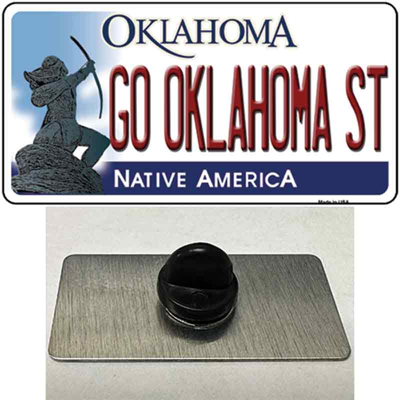 PIN-LP-12977 1.5 x 0.75 in. Go Oklahoma State Novelty Rectangle Metal Hat Pin